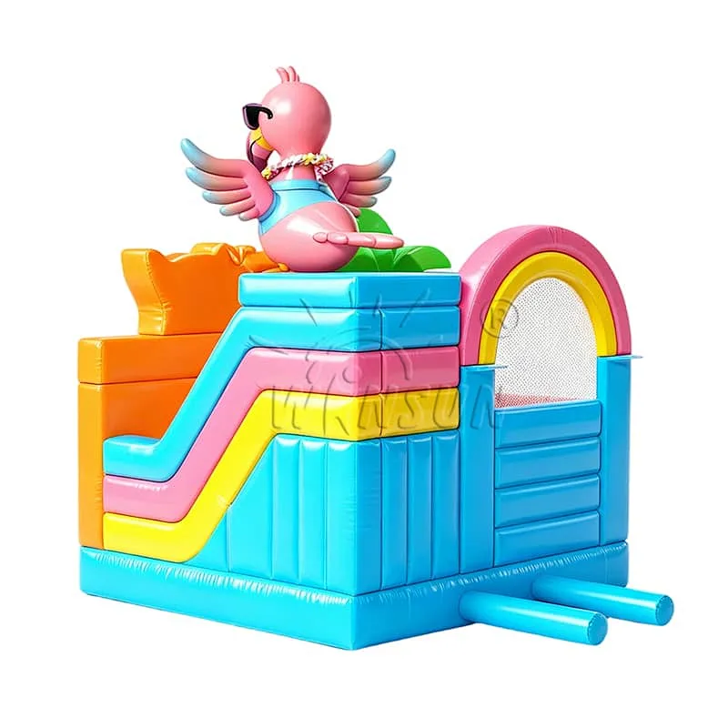Flamingo Aloha Tropical Inflatable Combo Bounce House with Slide